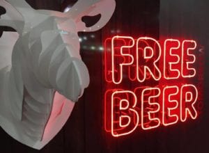 Free Beer neon lettering sign made by Signwise Aucklan