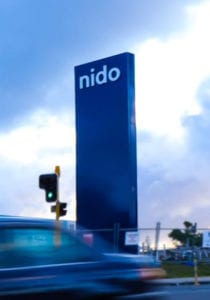 Nido pole signage you can see when diring by - made by Signwise Auckland