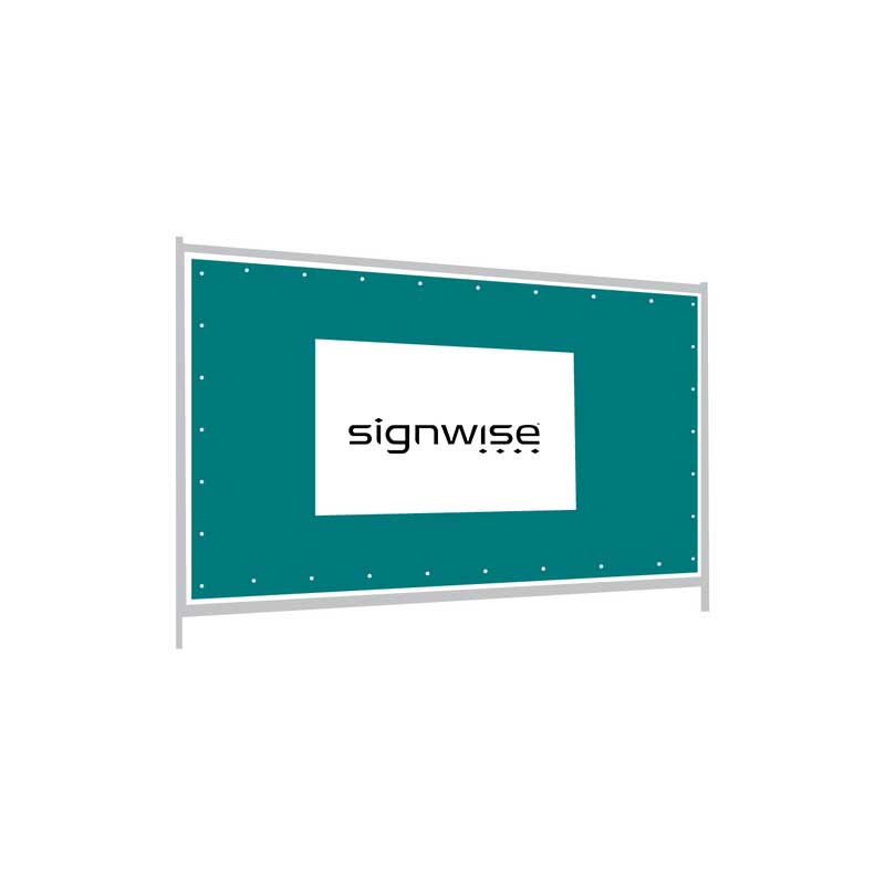 Signwise indoor displays mock up of Promo Fence Wrap