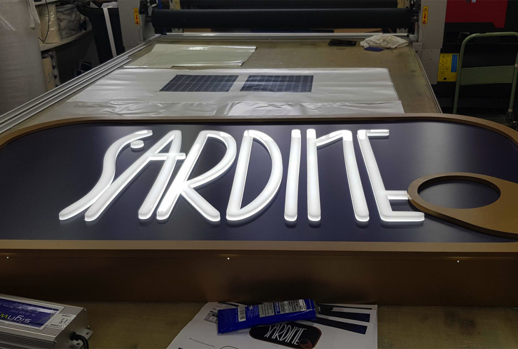 Huge Sardine Tin Can Signage for restaurant - made by Signwise Auckland