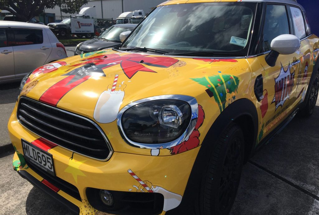 Vehicle Signage - Vehicle Wrapping in bright yellow cartoon style - Signwise Auckland